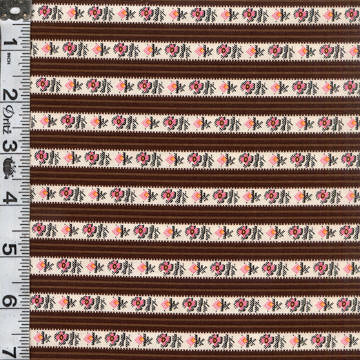 Petite Perennials - Floral Stripe Brown