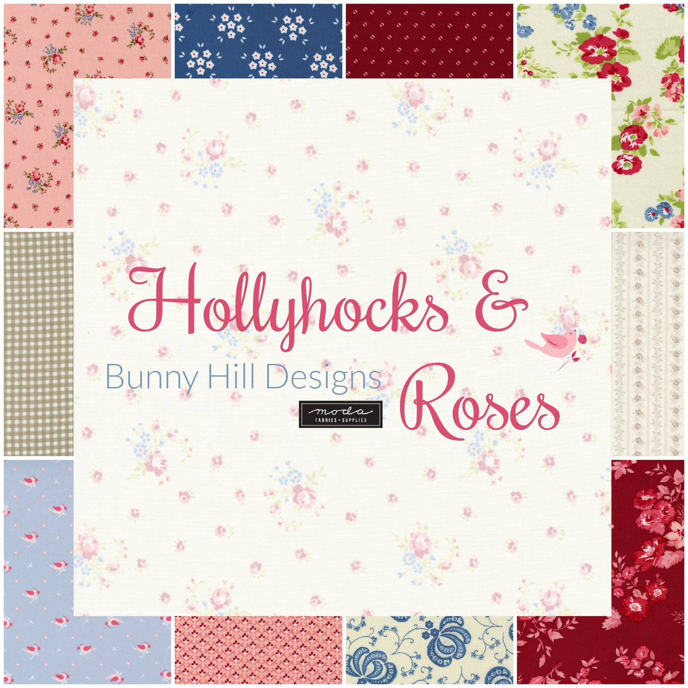 Hollyhocks & Roses