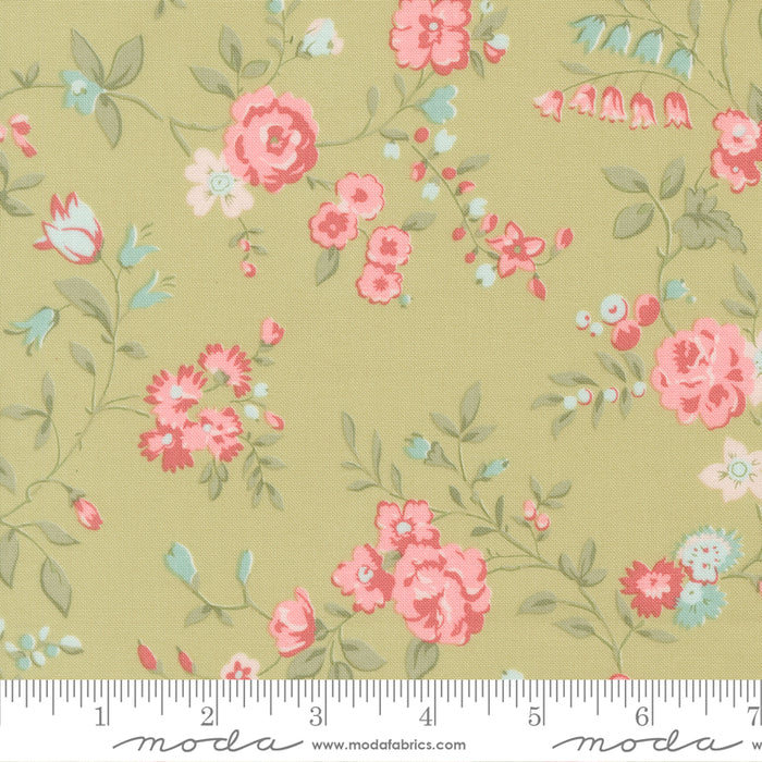 Abide - Main Floral Light Green