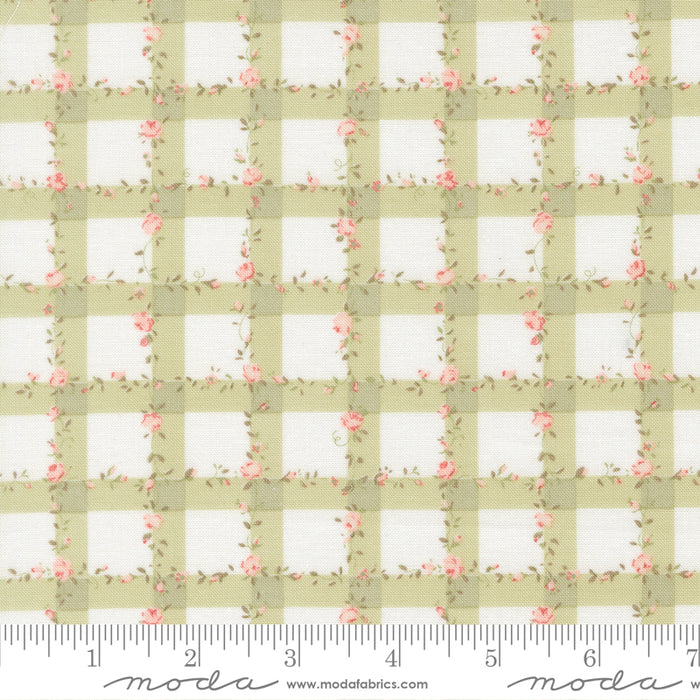 Abide - Floral Gingham Light Green