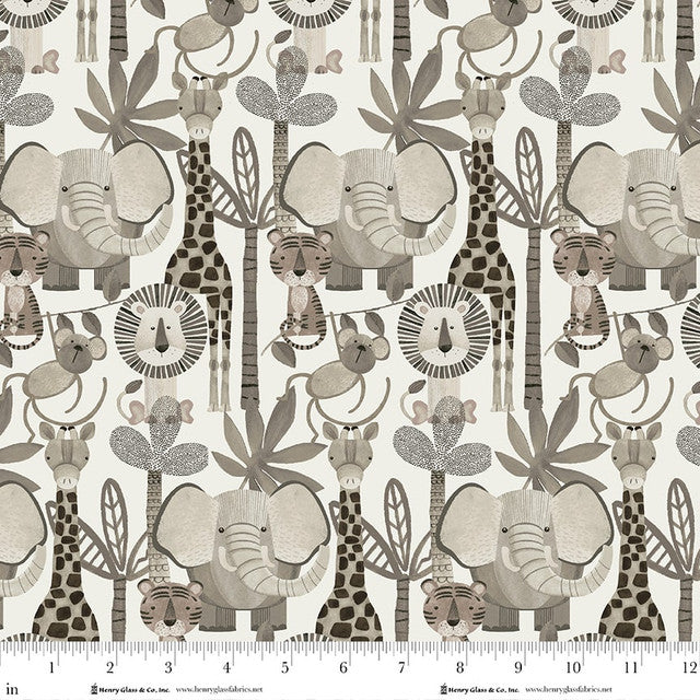 Jungle Romp - Directional Animals Beige
