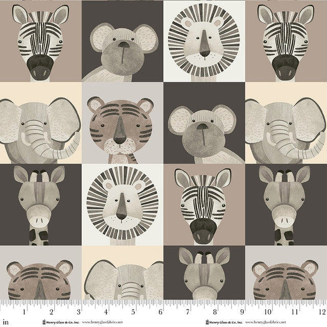 Jungle Romp - Animal Faces Multi