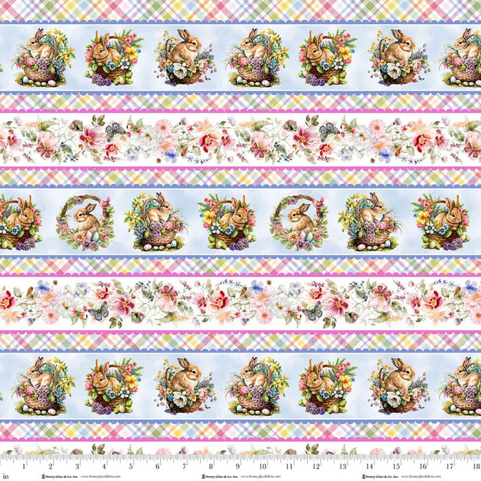 Basket Full of Blessings - Border Stripe Sky Blue