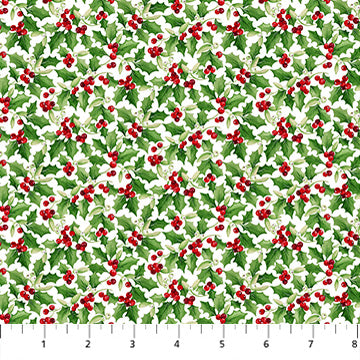 Barnyard Christmas - Holly Dark White