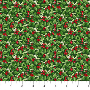 Barnyard Christmas - Holly Dark Green