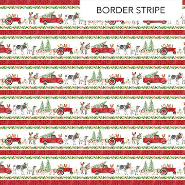Barnyard Christmas - Border Stripe Multi