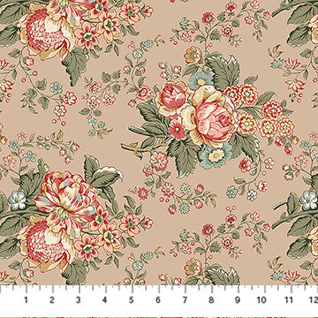 Manoir - Antiques Roadshow - Floral Bouquet Tan