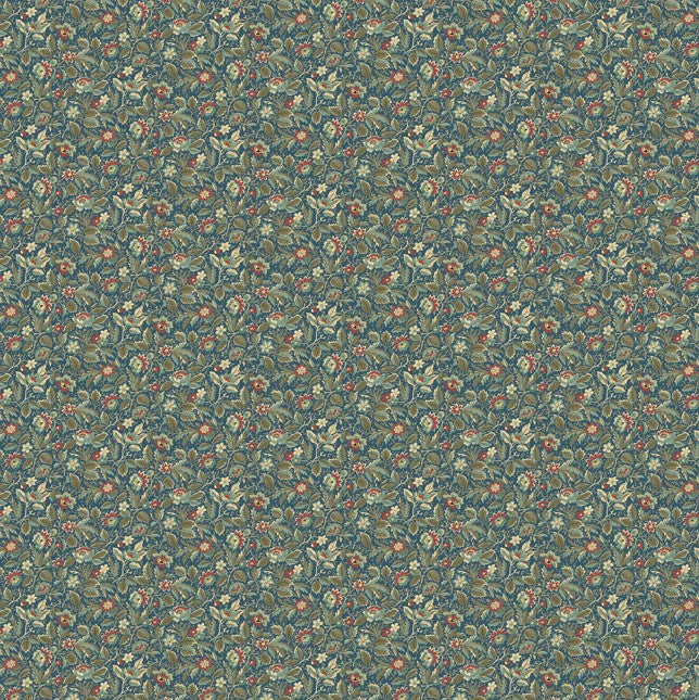Manoir - Antiques Roadshow - Packed Floral Teal