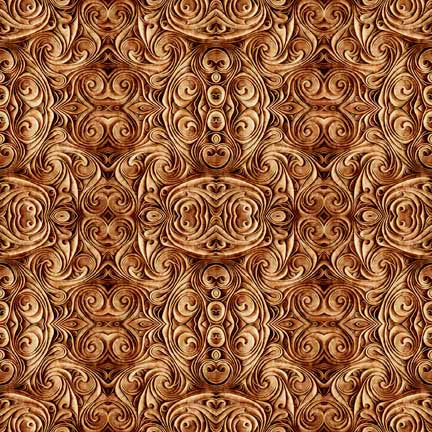 Endless Blue - Scroll Medallion Brown