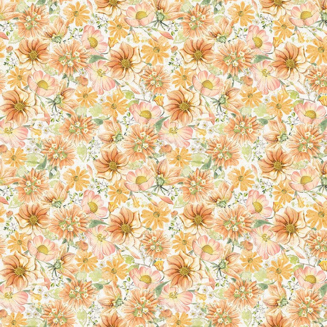 Hummingbird Days - Packed Floral Light Orange
