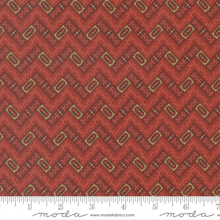 Pamelia's Path - Crooked Path Stripes Madder Red