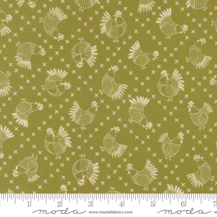 The Henhouse - Cross Stitch Chickens Grass