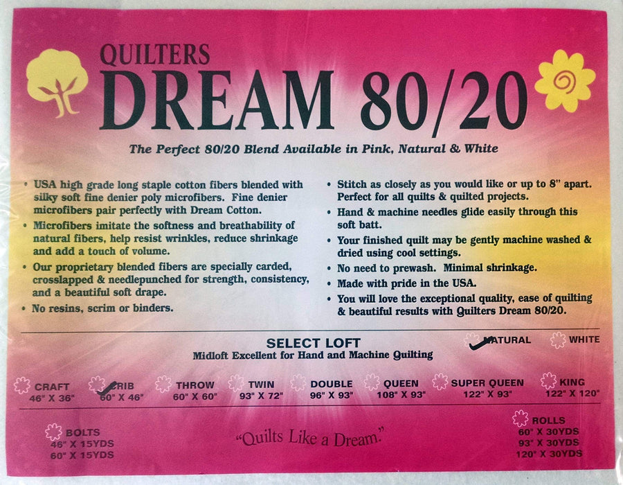 Quilter's Dream Batting 80/20 Crib