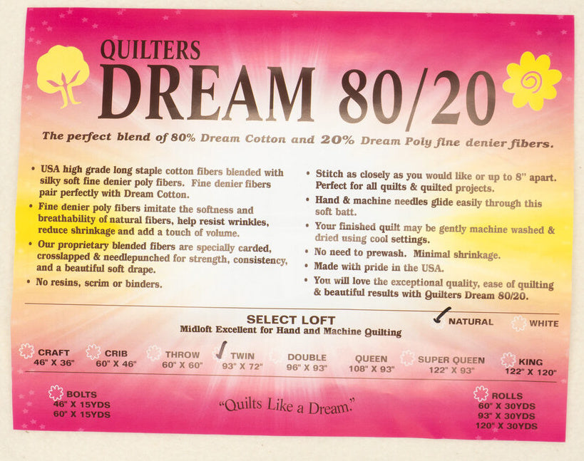Quilter's Dream Batting 80/20 Twin