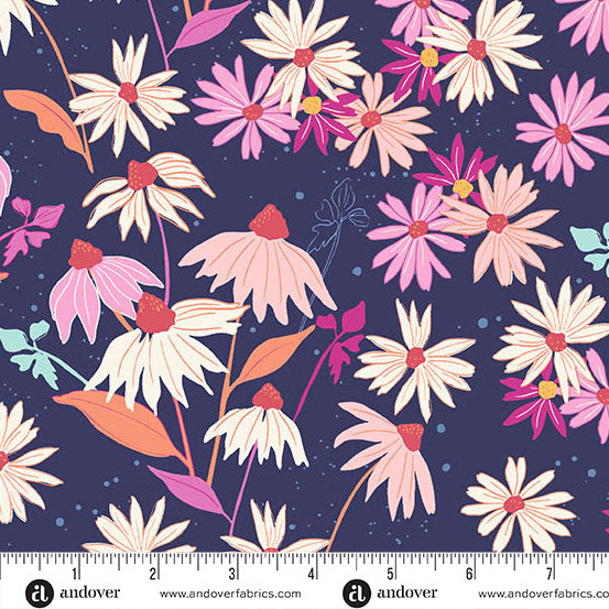 Petals & Stitches - Echinacea Navy