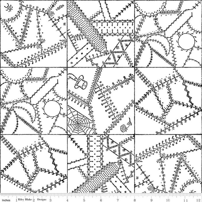Scary Scraps - Crazy Patchwork White