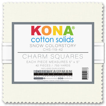 Kona Solid Charm Square - Snow