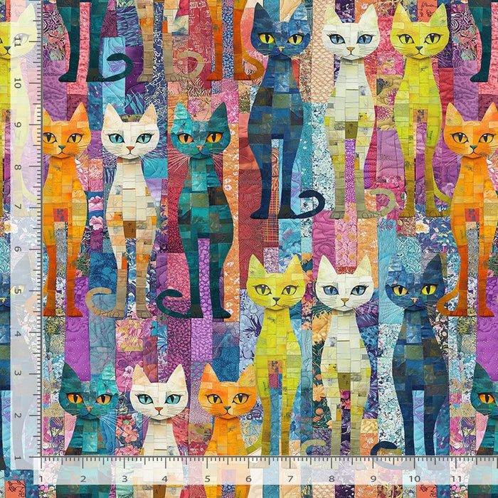 Sophisticat - Packed Quilt Cats Multi