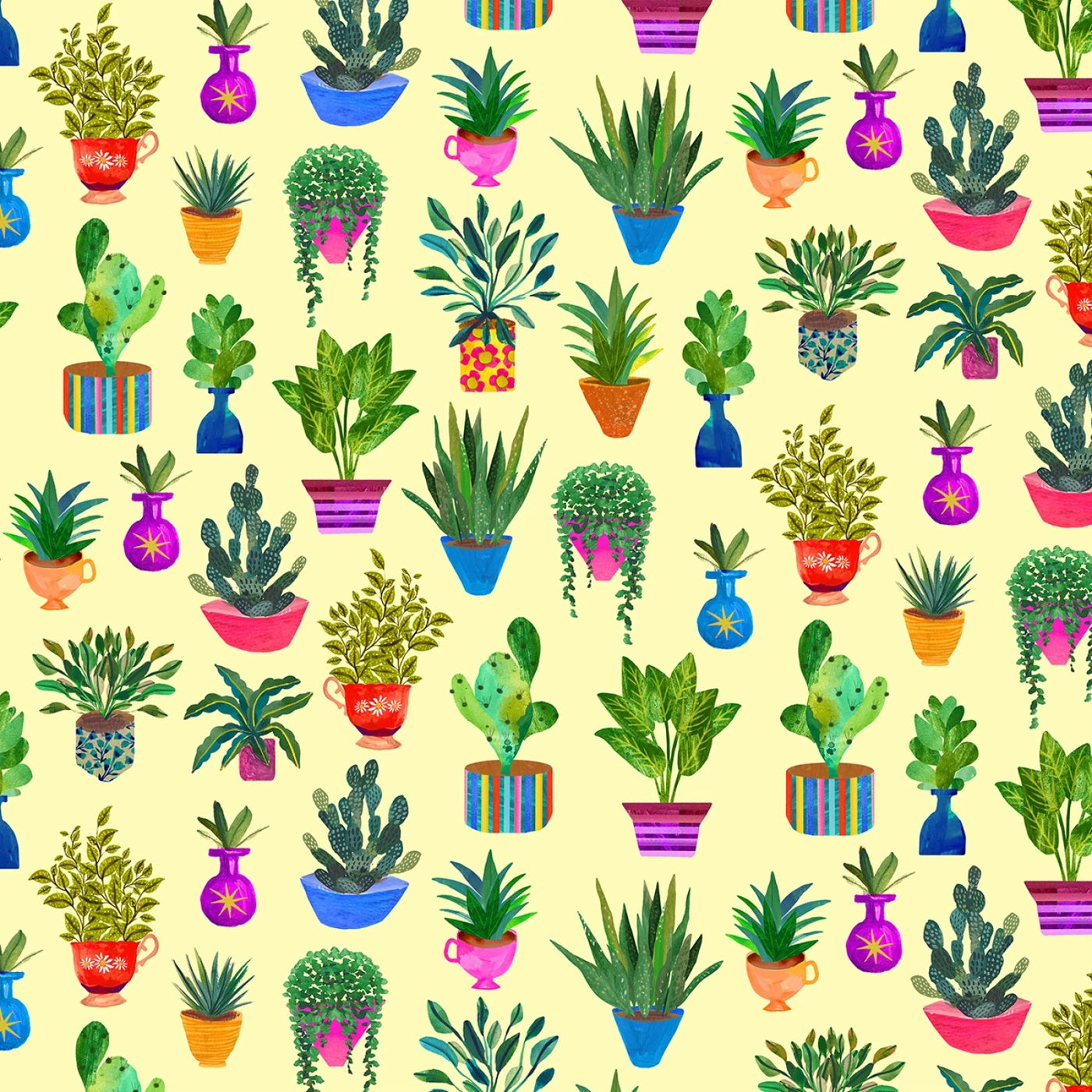 Books Are Magic - Houseplants Yellow — Fabric Shack