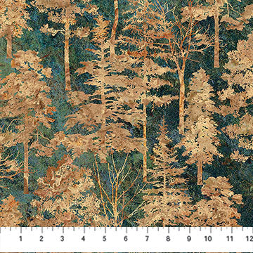 Stonehenge Rooted - Trees Teal 15" Remnant