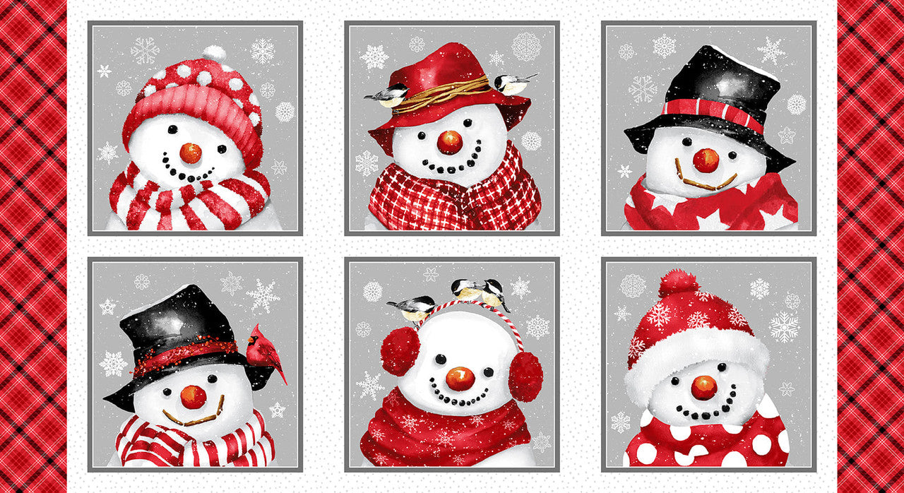 Snow Crew Flannel - Snowman Blocks Panel