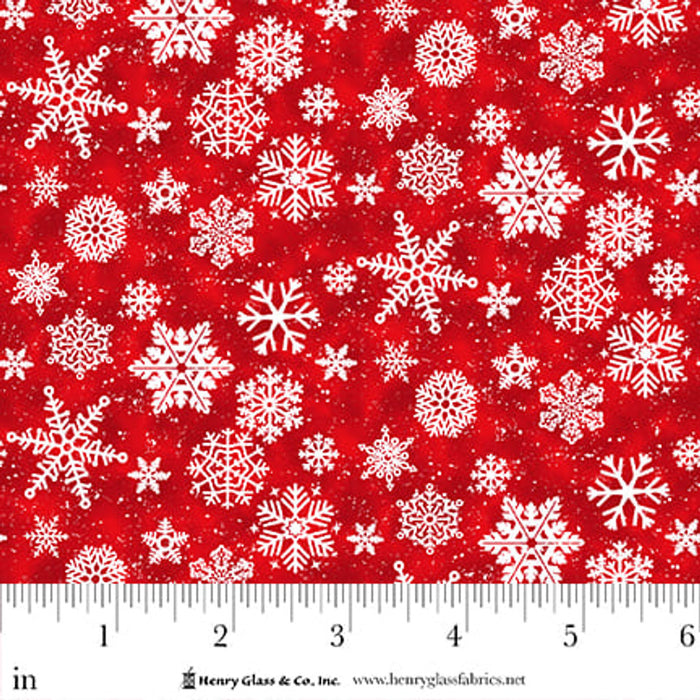 Snow Crew Flannel - Snowflakes Red
