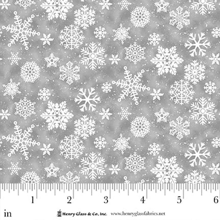 Snow Crew Flannel - Snowflakes Gray