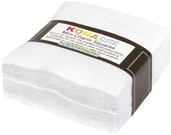 Kona Solid Mini Charm Square - White