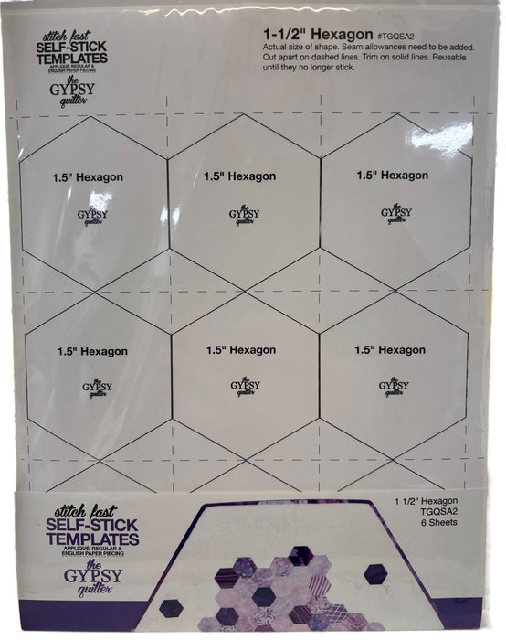Self-Stick Templates - 1-1/2" Hexagon