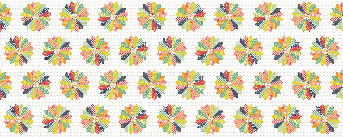 Raspberry Summer - 60" Wide Quilt Star 17" Remnant