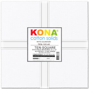 Kona Solid 10 Square - White