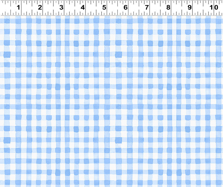 Spring Cheer - Gingham Denim 17" Remnant