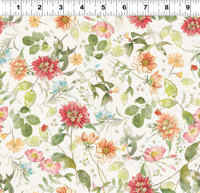 Hummingbird Days - Mixed Floral Off White