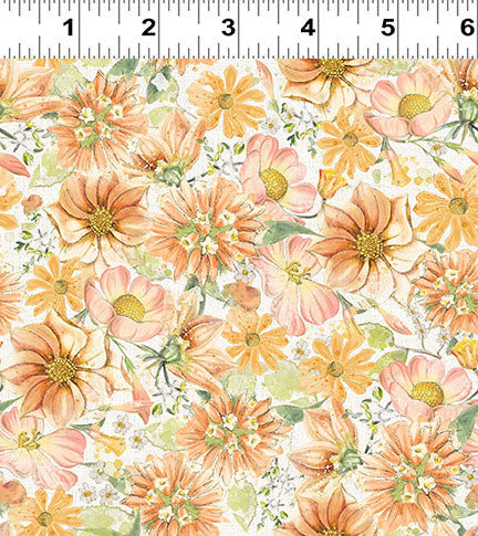 Hummingbird Days - Packed Floral Light Orange