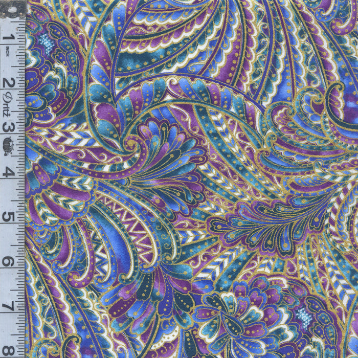 Peacock Flourish Metallic - Opulence Multi