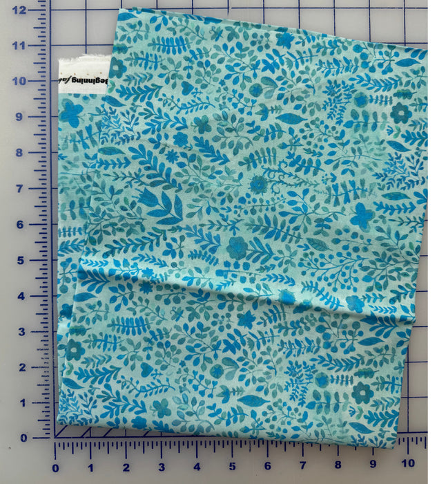 Floral Menagerie Blue Sprigs 3/4 Yard Piece