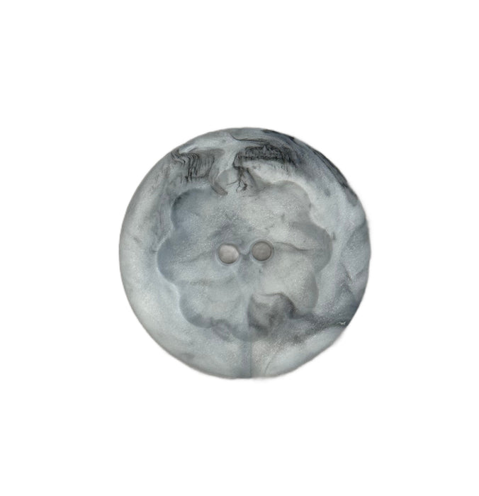 Fashion Button 25mm Round - Marbled Silver