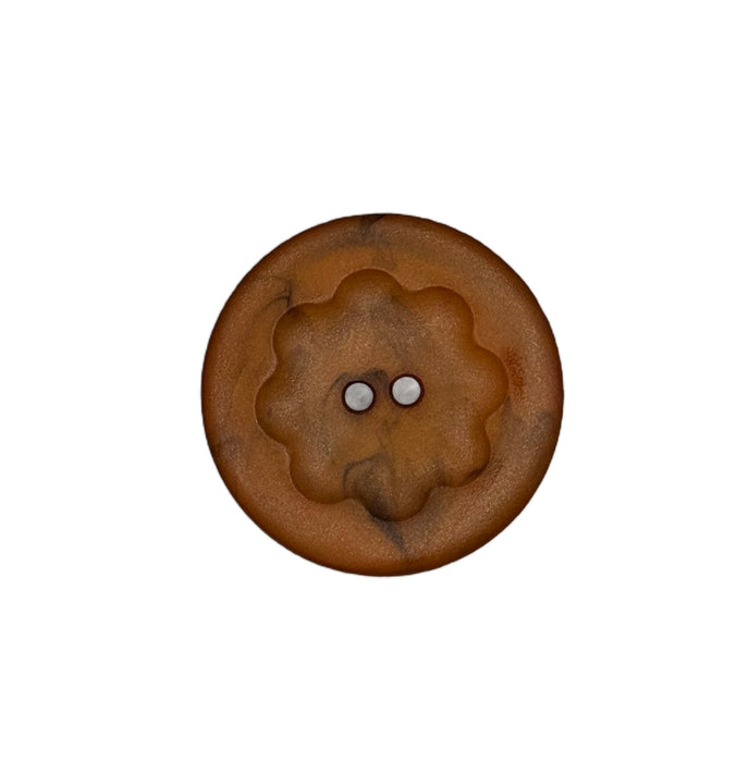 Fashion Button 25mm Round - Marbled Warm Brown