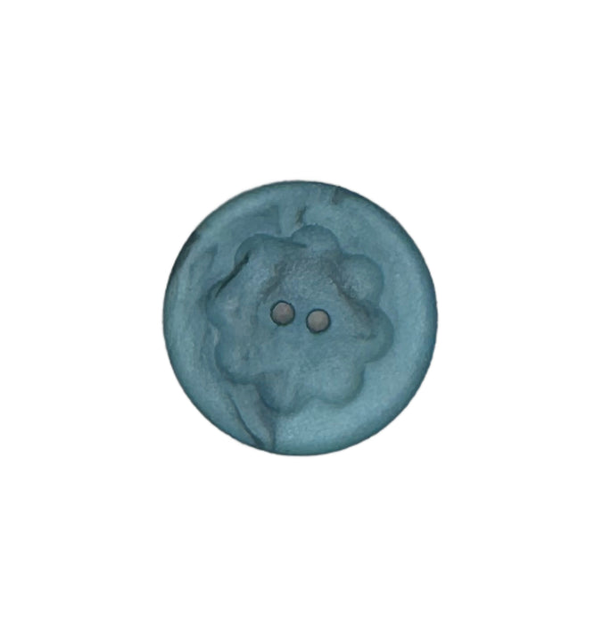Fashion Button 25mm Round - Marbled Light Teal