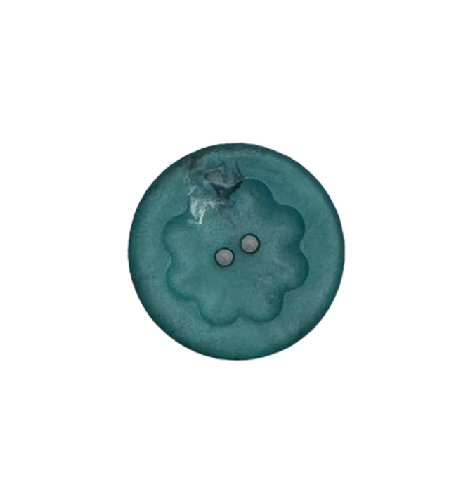 Fashion Button 25mm Round - Marbled Teal