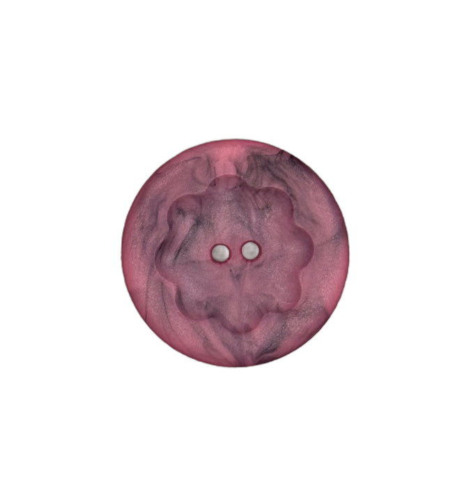 Fashion Button 25mm Round - Marbled Dusty Pink