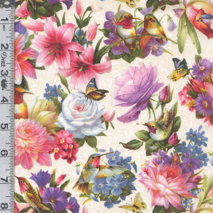 Hummingbird Bouquet - Flower Garden Cream