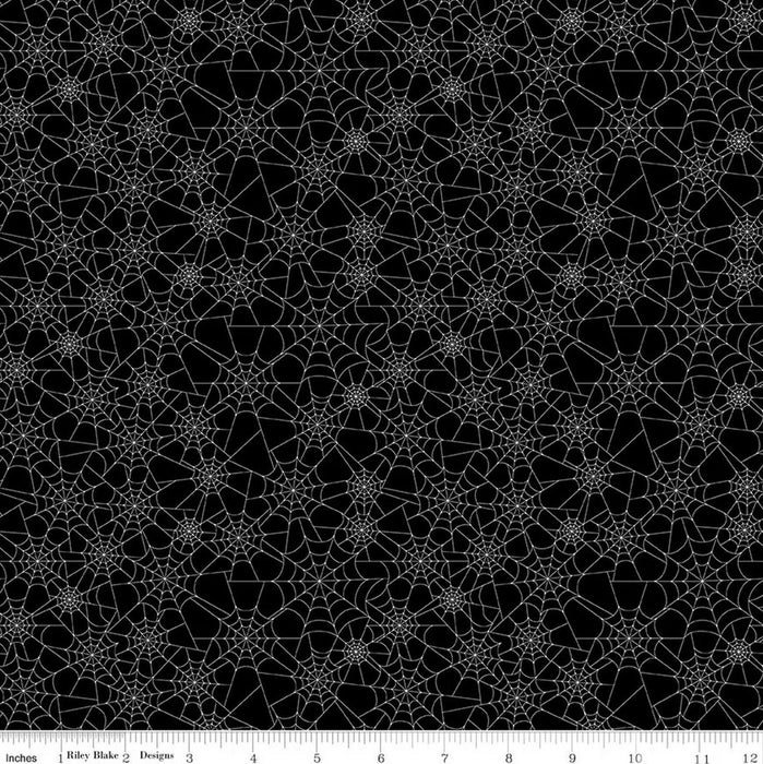 Seasonal Basics - Spider Webs Glow in the Dark Black