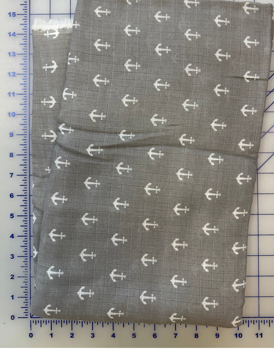 Gray Anchors 56/58" Double Gauze 3 Yard Piece