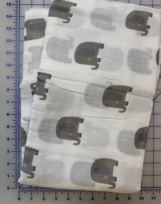 Gray Elephant 56/58" Double Gauze 3 Yard Piece