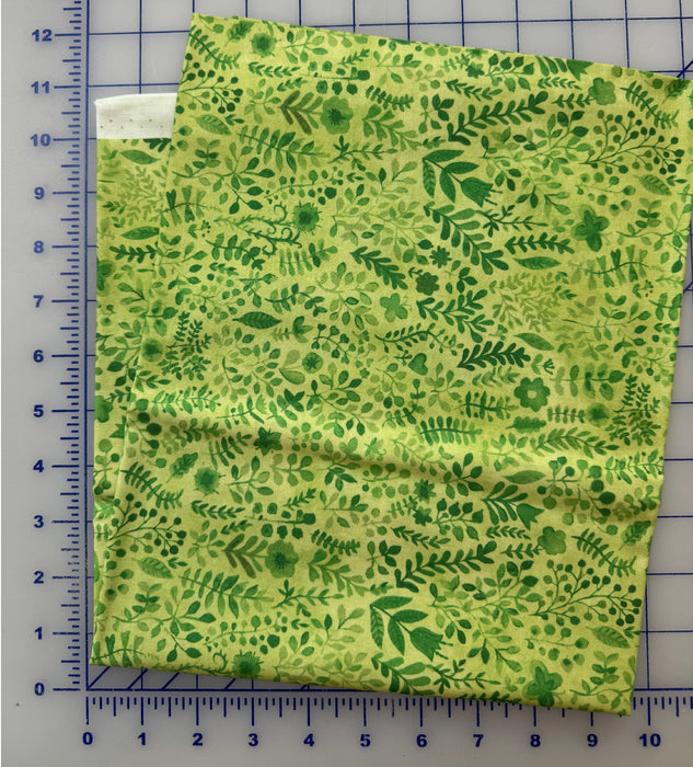 Floral Menagerie Green Sprigs 3/4 Yard Piece