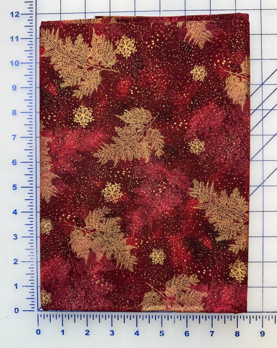 Holiday Flourish Pines Red 1-1/4 Yard Piece