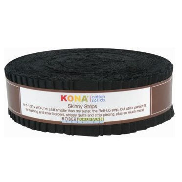 Kona Solid Skinny Strips - Black