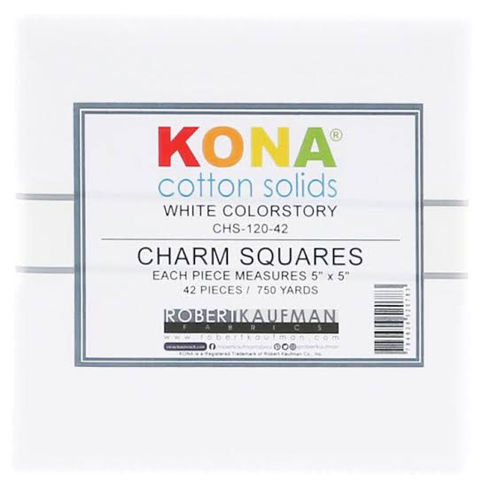 Kona Cotton White Charm Pack