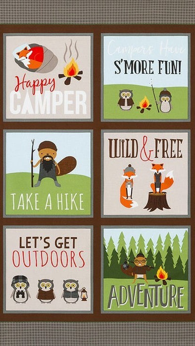 Campsite Critters - Block Panel Earth